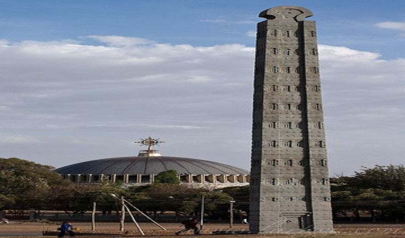 Aksum  Ethiopia.carved obelisks and biblical Ark of the Covenant